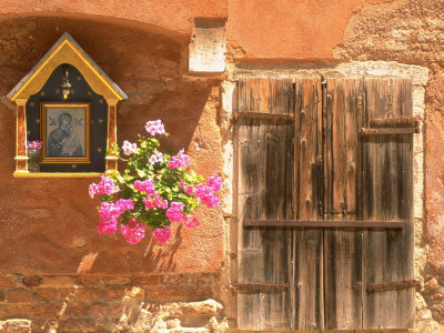 Religious Icon On Side Of House, Venice, Italy by Kindra Clineff Pricing Limited Edition Print image