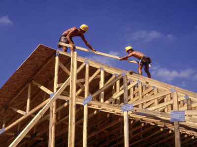 Construction Workers Framing A House by Bill Bachmann Pricing Limited Edition Print image