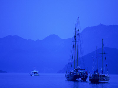 Harbor & Mountain, Marmaris, Mediterranean by Walter Bibikow Pricing Limited Edition Print image