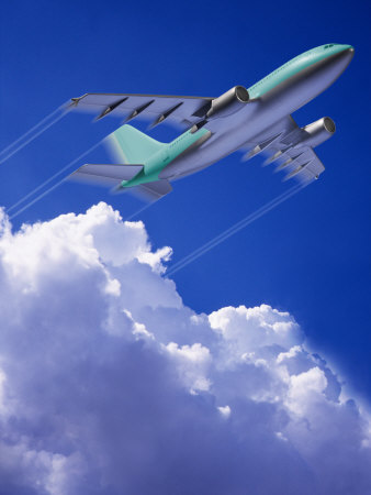 Commercial Airliner Flying In Sky by Chuck Carlton Pricing Limited Edition Print image