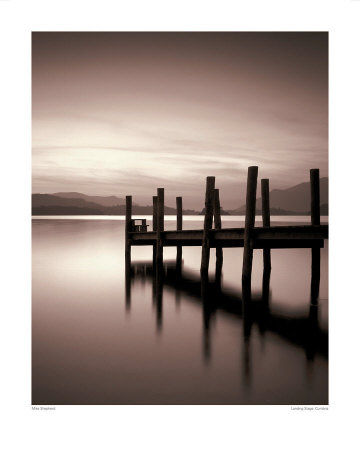 Landing Stage, Derwent Water, Cumbria (Detail) by Mike Shepherd Pricing Limited Edition Print image