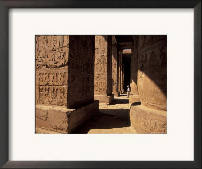 Columns With Reliefs At Karnak Temple In Luxor, Egypt by Richard Nowitz Pricing Limited Edition Print image
