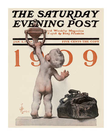 New Year's Baby, C.1909: Knocking by Joseph Christian Leyendecker Pricing Limited Edition Print image