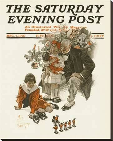 Christmas With Grandpa, C.1907 by Joseph Christian Leyendecker Pricing Limited Edition Print image