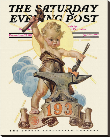 New Year's Baby, C.1931: Forging A New Year by Joseph Christian Leyendecker Pricing Limited Edition Print image