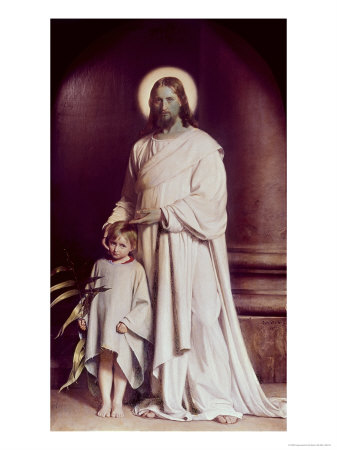 Christ Blesses A Small Child by Carl Bloch Pricing Limited Edition Print image