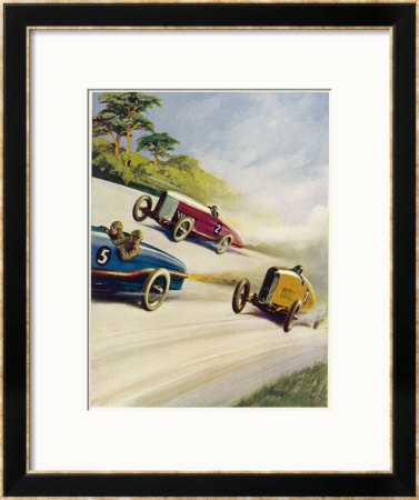 Racing Cars Of 1926: Oddly One Car Is Carrying Two People The Others Only One by Norman Reeve Pricing Limited Edition Print image