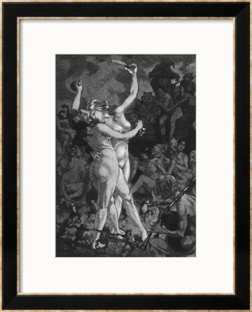 At A Sabbat In The Basque Country Two Witches Enjoy A Lascivious Dance by Martin Van Maele Pricing Limited Edition Print image