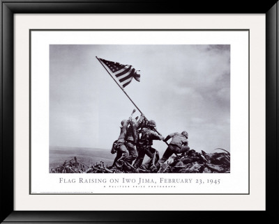 Flag Raising On Iwo Jima, February 23, 1945 by Joe Rosenthal Pricing Limited Edition Print image