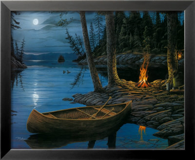 Camp Fire Canoe by Ervin Molnar Pricing Limited Edition Print image