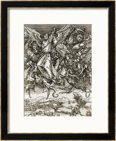 St. Michael Fighting The Dragon by Albrecht Dürer Pricing Limited Edition Print image