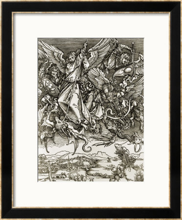 St. Michael Fighting The Dragon by Albrecht Durer Pricing Limited Edition Print image