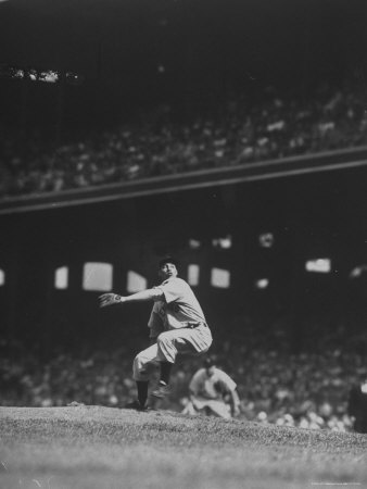 Indians Pitch Bob Feller About To Unleash His Legendary Fastball by Francis Miller Pricing Limited Edition Print image