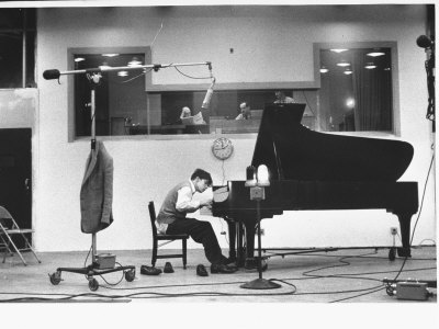 Canadian Pianist Glenn Gould Playing Concert Grand Piano As He Records Bach In Recording Studio by Gordon Parks Pricing Limited Edition Print image