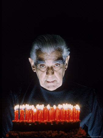 Boris Karloff With Cake Full Of Candles Regarding 150Th Anniversary Of Frankenstein Publication by Dmitri Kessel Pricing Limited Edition Print image
