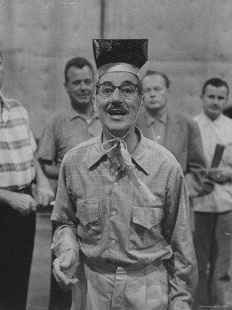 Comedian Groucho Marx Rehearsing For 'The Mikado' For A Tv Program by Allan Grant Pricing Limited Edition Print image
