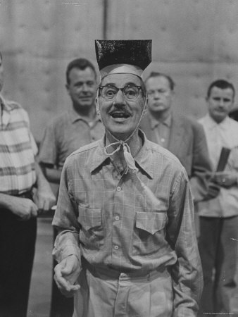 Comedian Groucho Marx Rehearsing For 'The Mikado' For A Tv Program by Allan Grant Pricing Limited Edition Print image
