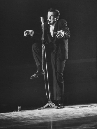 Pop Singer Bobby Darin Singing While Rendering His Hit Song Mack The Knife At Nightclub by Allan Grant Pricing Limited Edition Print image