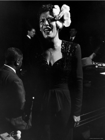 Jazz Singer Billie Holiday Performing In Esquire Jam Session At Metropolitan Opera House by Gjon Mili Pricing Limited Edition Print image