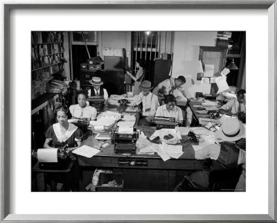 Newspaper City Room Of The Amsterdam News, In Harlem by Hansel Mieth Pricing Limited Edition Print image