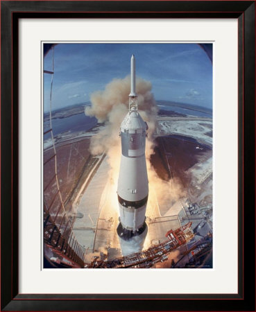 Saturn V Rocket Lifting The Apollo 11 Astronauts Towards Their Manned Mission To The Moon by Ralph Morse Pricing Limited Edition Print image
