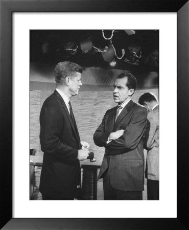 Presidential Candidate John F. Kennedy Speaking To Fellow Candidate Richard M. Nixon by Ed Clark Pricing Limited Edition Print image