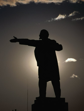 Statue Of Lenin At Sunset, Bishkek City, Kyrgyzstan by Martin Moos Pricing Limited Edition Print image