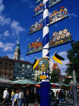 Maypole On Viktualienmarkt, Munich, Germany by Wayne Walton Pricing Limited Edition Print image