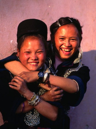 Portrait Of Black H'mong Girls, Sapa, Vietnam by Mason Florence Pricing Limited Edition Print image