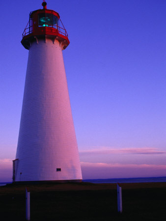 Exterior Of Round Point Prim Lighthouse, Prince Edward Island National Park, Canada by Cheryl Conlon Pricing Limited Edition Print image