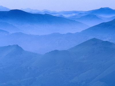 Ranges In French Basque Country, From Top Of La Rhune, Aquitaine, France by Bill Wassman Pricing Limited Edition Print image