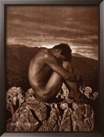 Male Nude On Rocky Outcrop, C.1900 by Wilhelm Von Gloeden Pricing Limited Edition Print image