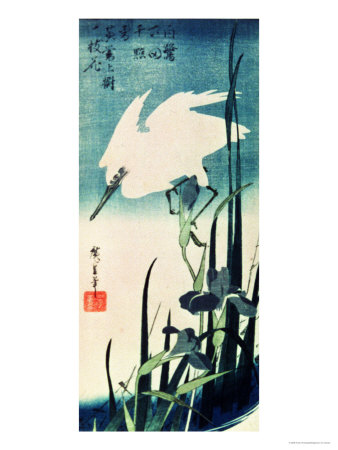 White Heron And Iris by Ando Hiroshige Pricing Limited Edition Print image