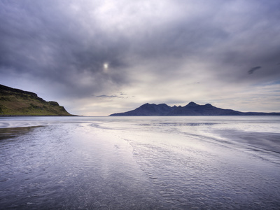 Early Evening View Towards Rum From The Bay Of Laig On The Isle Of Eigg, Hebrides, Scotland, United by Lizzie Shepherd Pricing Limited Edition Print image