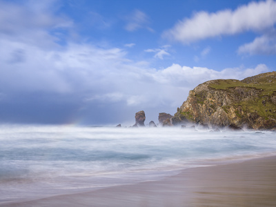 Sea Stacks, Stormy Clouds And Rough Seas On A Windy Afternoon At Dalmore Bay On The Isle Of Lewis, by Lizzie Shepherd Pricing Limited Edition Print image
