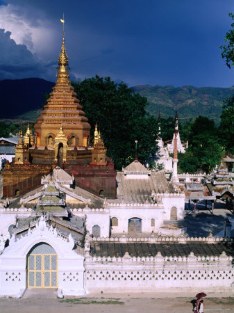 Side Gate At Yandana Man Aung Paya, Nyaungshwe, Shan State, Myanmar (Burma) by Bernard Napthine Pricing Limited Edition Print image