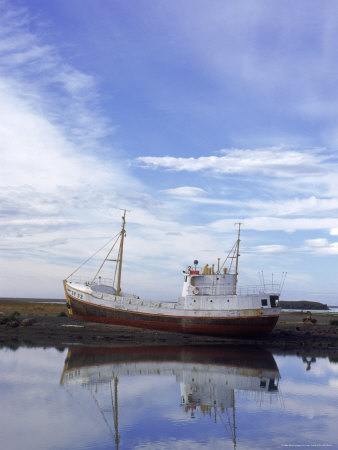 Fishing Boat Run Aground, Lagoon, Hofn, Se Iceland by John Coletti Pricing Limited Edition Print image