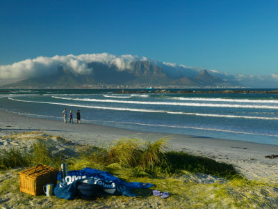 View Of Table Mountain From Bloubergstrand, Cape Town, South Africa by Roger De La Harpe Pricing Limited Edition Print image