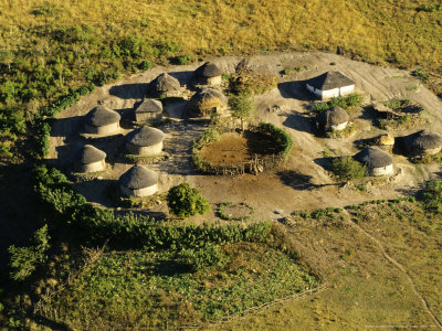 Zulu Village Or Umuzi Showing Typical Layout, South Africa by Roger De La Harpe Pricing Limited Edition Print image