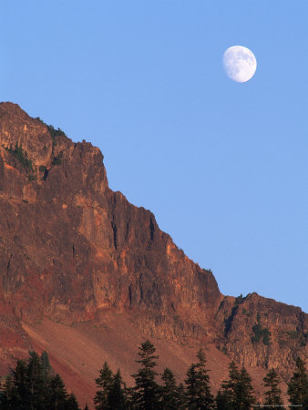 Moonrise Over Pinnacle Peak, Mt. Rainier National Park, Wa by Mark Windom Pricing Limited Edition Print image