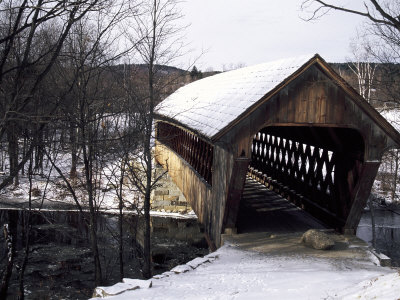 Covered Bridge In Winter, Nh by Mark Segal Pricing Limited Edition Print image