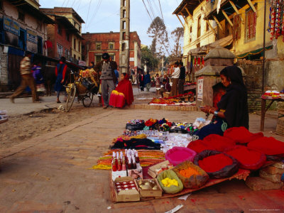 Street Vendor In Pushnupati In Kathmandu by Jeff Cantarutti Pricing Limited Edition Print image