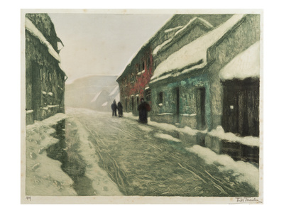 Thaw (Hand-Coloured Etching) by Fritz Thaulow Pricing Limited Edition Print image