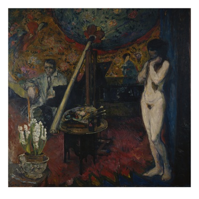 Self Portrait In The Studio, 1918 (Oil On Canvas) by Bernhard Dorotheus Folkestad Pricing Limited Edition Print image