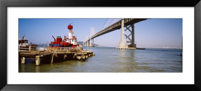Boat Near Bay Bridge, San Francisco, California, Usa by Panoramic Images Pricing Limited Edition Print image