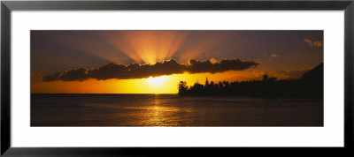 Sunset Over The Ocean, Tahiti, French Polynesia by Panoramic Images Pricing Limited Edition Print image