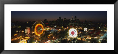 Ferris Wheels Lit Up At Night, Calgary Stampede, Calgary, Alberta, Canada by Panoramic Images Pricing Limited Edition Print image