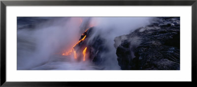 Lava Flowing Into The Pacific Ocean, Volcano National Park, Hawaii, Usa by Panoramic Images Pricing Limited Edition Print image