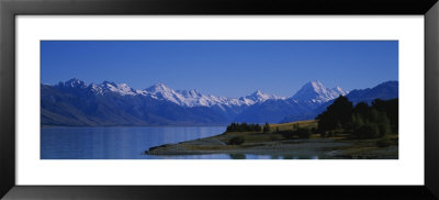 Lake In Front Of A Mountain Range, Lake Pukaki, Mt. Cook, Southern Alps, New Zealand by Panoramic Images Pricing Limited Edition Print image