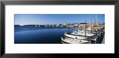 Boats Moored At A Port, Porto Colom, Fisherman's Port, Majorca, Spain by Panoramic Images Pricing Limited Edition Print image